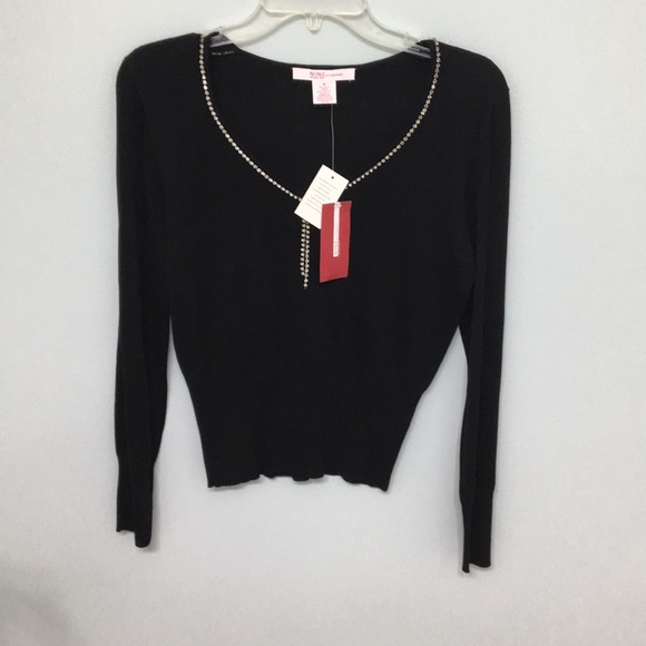Nine & Co. Sweaters - Nine&Co. Black Sweater with Rhinestone Detail!